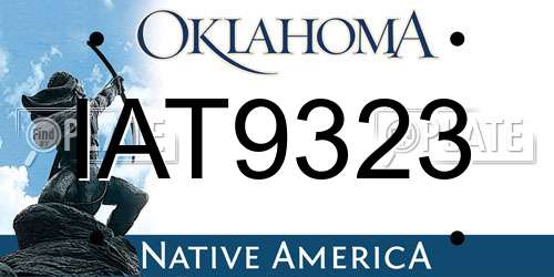 IAT9323 Oklahoma License Plate