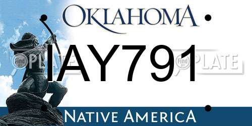 IAY791 Oklahoma License Plate