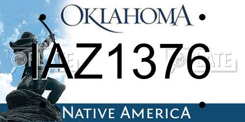 IAZ1376 Oklahoma License Plate