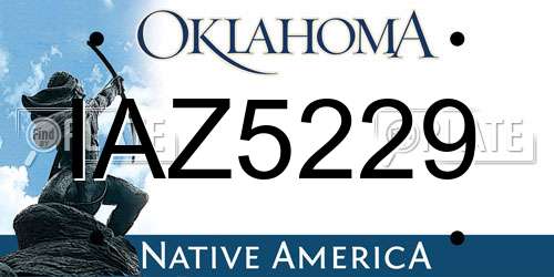 IAZ5229 Oklahoma License Plate