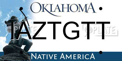 IAZTGTT Oklahoma License Plate