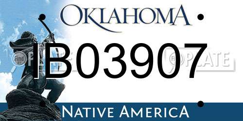 IB03907 Oklahoma License Plate