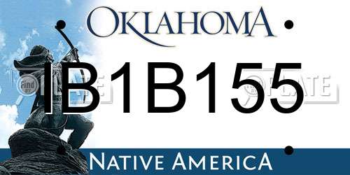 IB1B155 Oklahoma License Plate