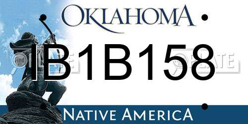 IB1B158 Oklahoma License Plate