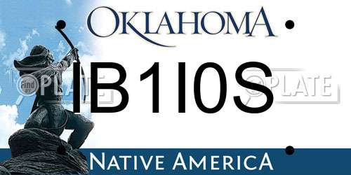 IB1I0S Oklahoma License Plate