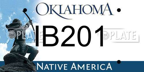 IB201 Oklahoma License Plate