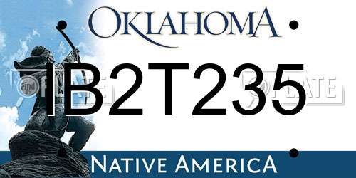IB2T235 Oklahoma License Plate
