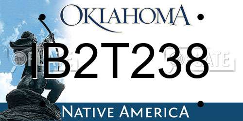 IB2T238 Oklahoma License Plate