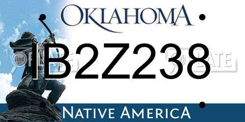 IB2Z238 Oklahoma License Plate