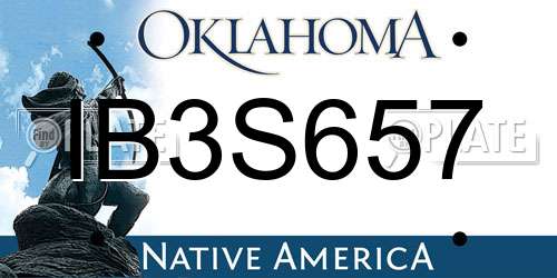 IB3S657 Oklahoma License Plate