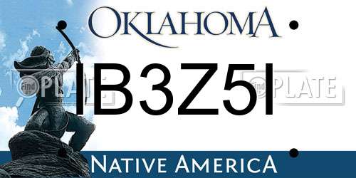 IB3Z5I Oklahoma License Plate