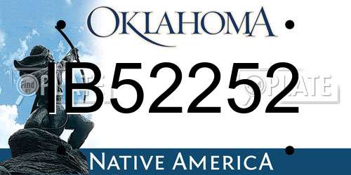 IB52252 Oklahoma License Plate