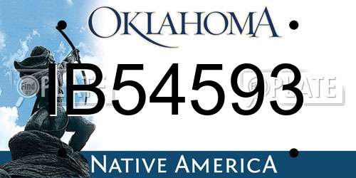 IB54593 Oklahoma License Plate