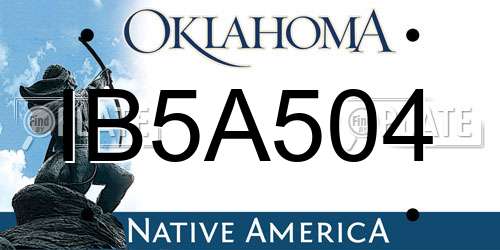 IB5A504 Oklahoma License Plate