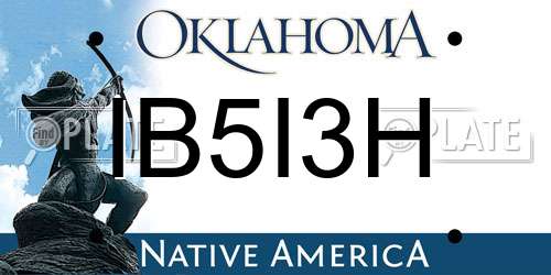 IB5I3H Oklahoma License Plate
