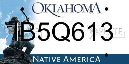 IB5Q613 Oklahoma License Plate