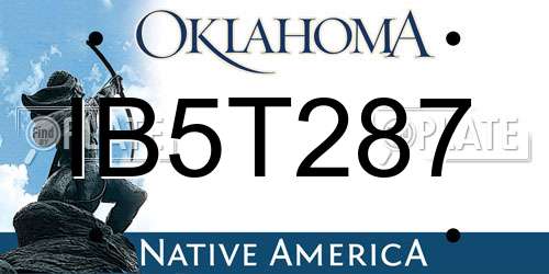 IB5T287 Oklahoma License Plate