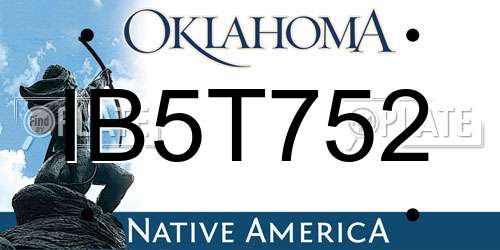 IB5T752 Oklahoma License Plate