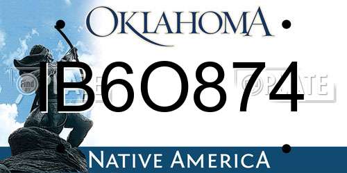 IB6O874 Oklahoma License Plate