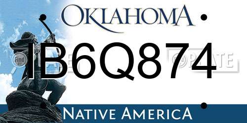 IB6Q874 Oklahoma License Plate