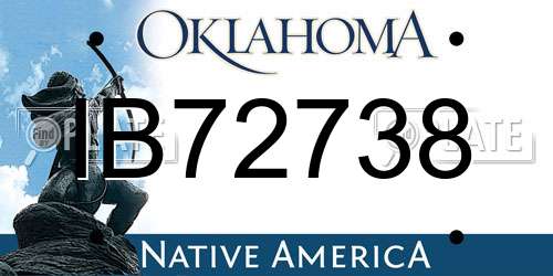 IB72738 Oklahoma License Plate