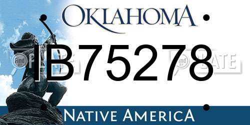 IB75278 Oklahoma License Plate