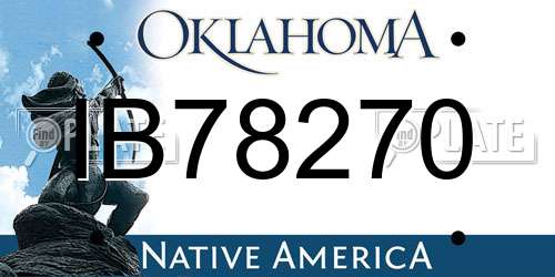 IB78270 Oklahoma License Plate