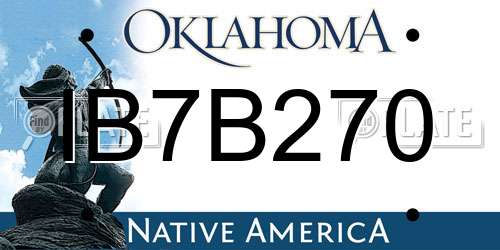 IB7B270 Oklahoma License Plate