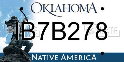 IB7B278 Oklahoma License Plate