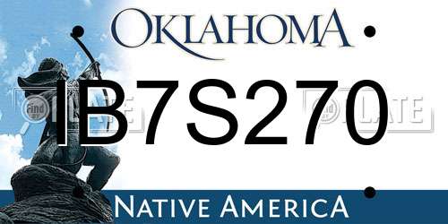 IB7S270 Oklahoma License Plate