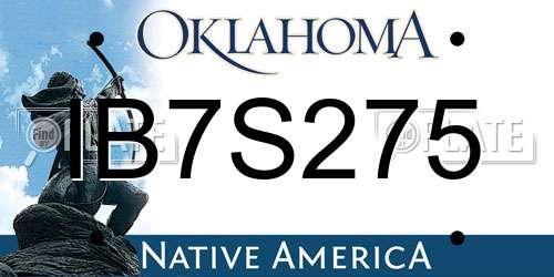 IB7S275 Oklahoma License Plate
