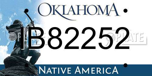IB82252 Oklahoma License Plate