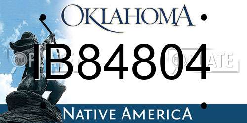 IB84804 Oklahoma License Plate