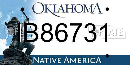 IB86731 Oklahoma License Plate
