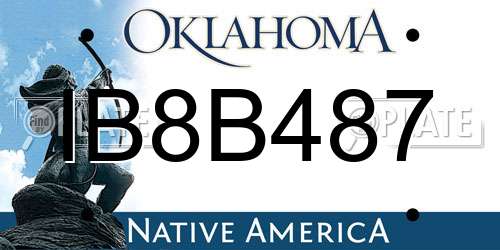 IB8B487 Oklahoma License Plate