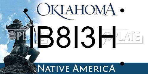 IB8I3H Oklahoma License Plate