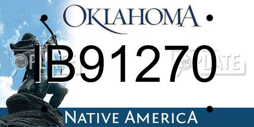 IB91270 Oklahoma License Plate