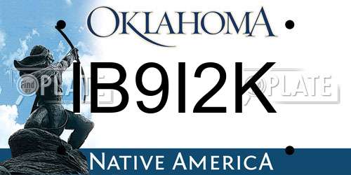 IB9I2K Oklahoma License Plate
