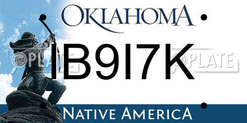 IB9I7K Oklahoma License Plate
