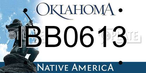 IBB0613 Oklahoma License Plate
