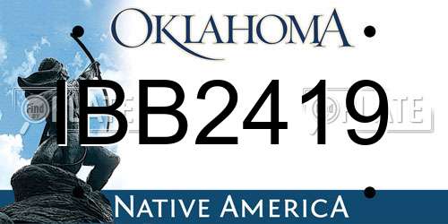 IBB2419 Oklahoma License Plate