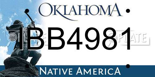 IBB4981 Oklahoma License Plate