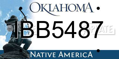 IBB5487 Oklahoma License Plate