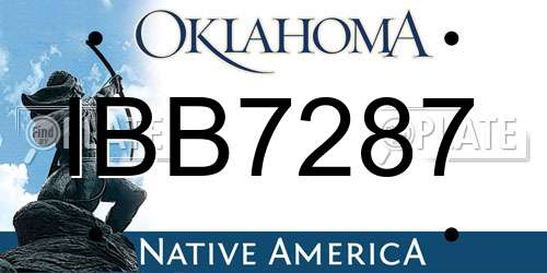 IBB7287 Oklahoma License Plate