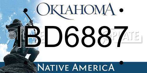 IBD6887 Oklahoma License Plate
