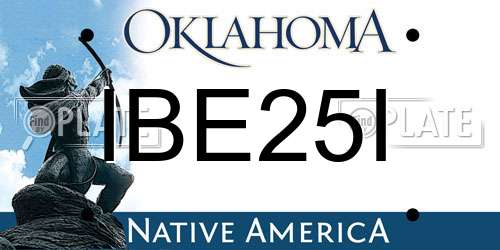 IBE25I Oklahoma License Plate