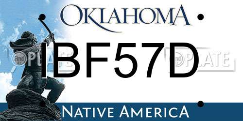 IBF57D Oklahoma License Plate