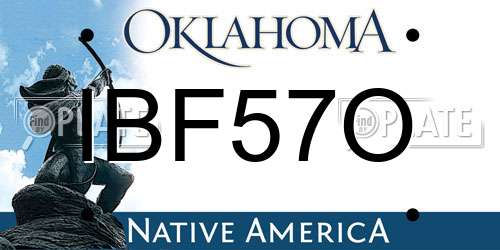 IBF57O Oklahoma License Plate
