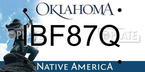 IBF87Q Oklahoma License Plate