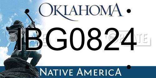 IBG0824 Oklahoma License Plate
